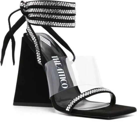 The Attico Isa 115mm embellished leather sandals Black