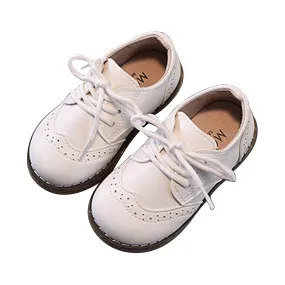 Toddler Baby Girls Boys Casual Lace-up Leather Peas Shoes