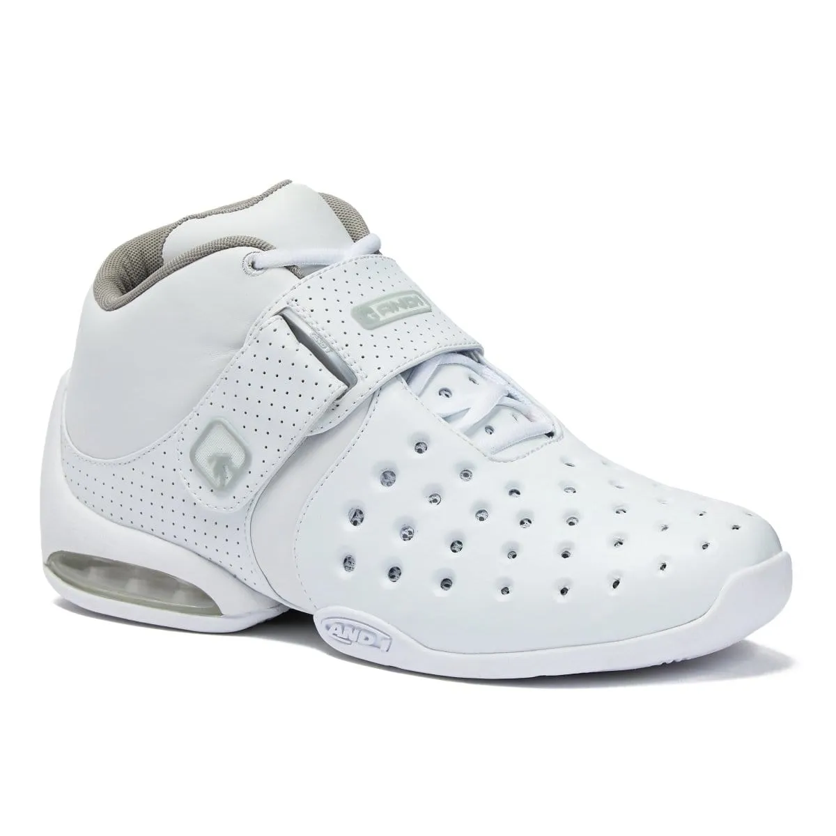 Triple White Basketball Shoes for Men by AND-1.