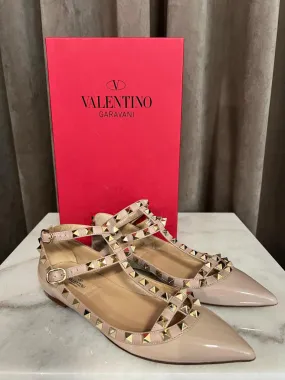 Valentino Rock Stud Flats Nude - size 36