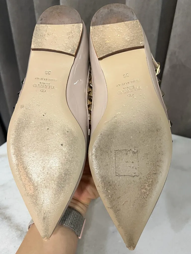 Valentino Rock Stud Flats Nude - size 36