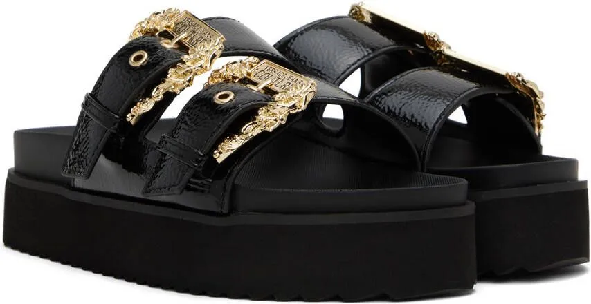 Versace Jeans Couture Black Arizona Flat Sandals