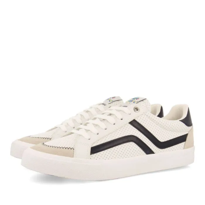 Vinneuf men's white sneakers with navy blue details