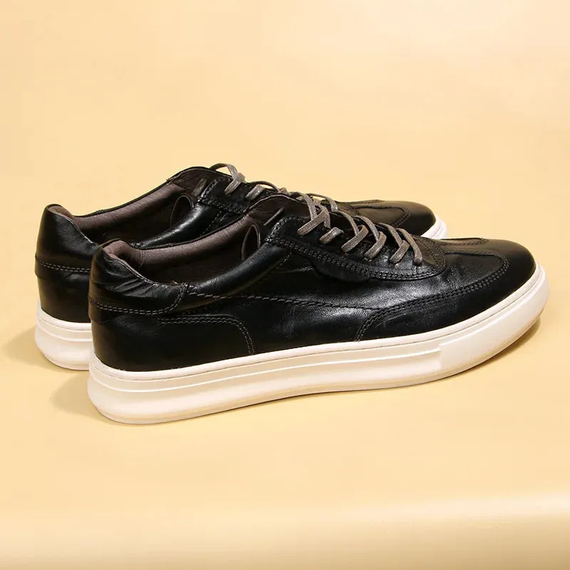 Vintage Leather Lace-up Breathable Men's Casual Shoes