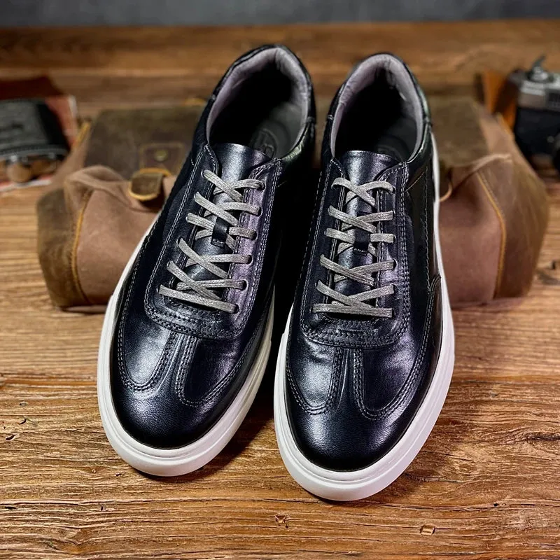 Vintage Leather Lace-up Breathable Men's Casual Shoes