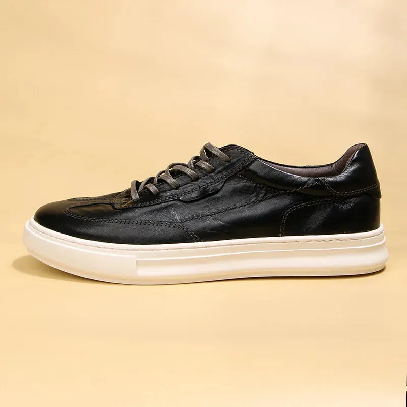 Vintage Leather Lace-up Breathable Men's Casual Shoes