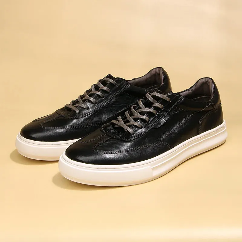 Vintage Leather Lace-up Breathable Men's Casual Shoes