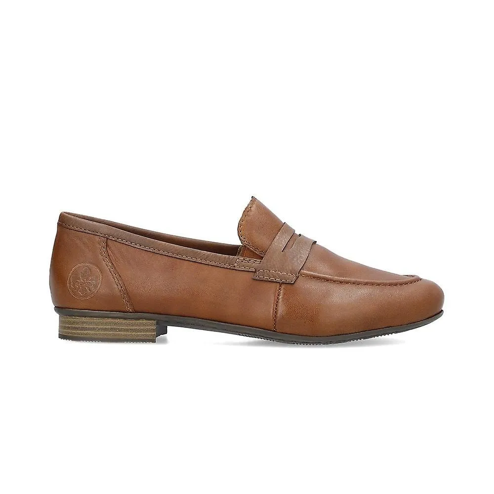 Women's Rieker 51954-25 | Chestnut Leather | Womens Slip On Loafers