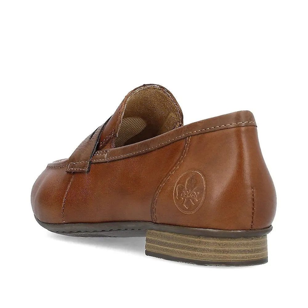 Women's Rieker 51954-25 | Chestnut Leather | Womens Slip On Loafers