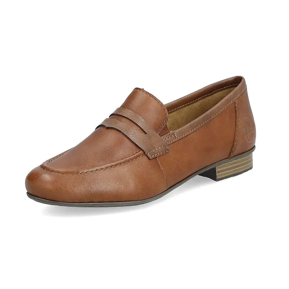 Women's Rieker 51954-25 | Chestnut Leather | Womens Slip On Loafers