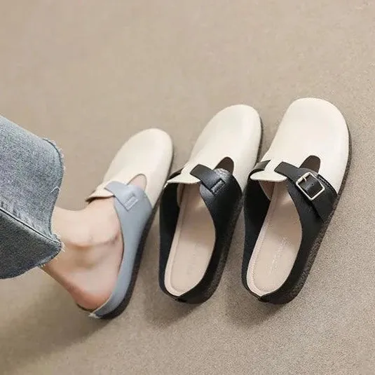 Women's Casual Flat Mule Shoes - Outdoor Slippers for Women