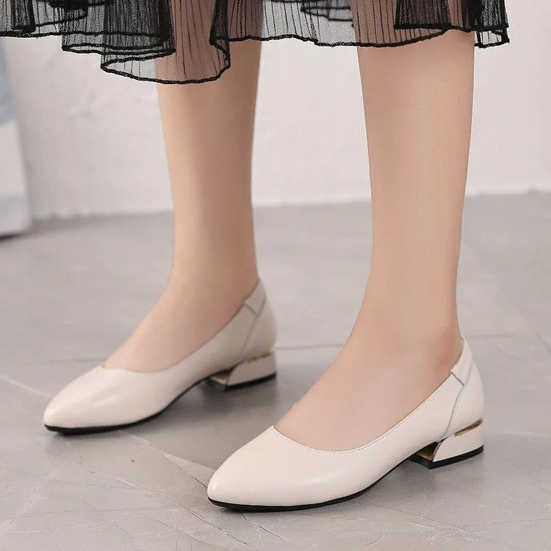 Women's Casual Shoes - Soft Pumps with Low Heels - QM207