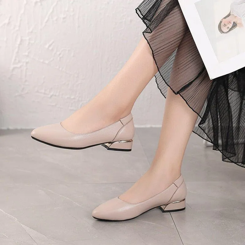 Women's Casual Shoes - Soft Pumps with Low Heels - QM207