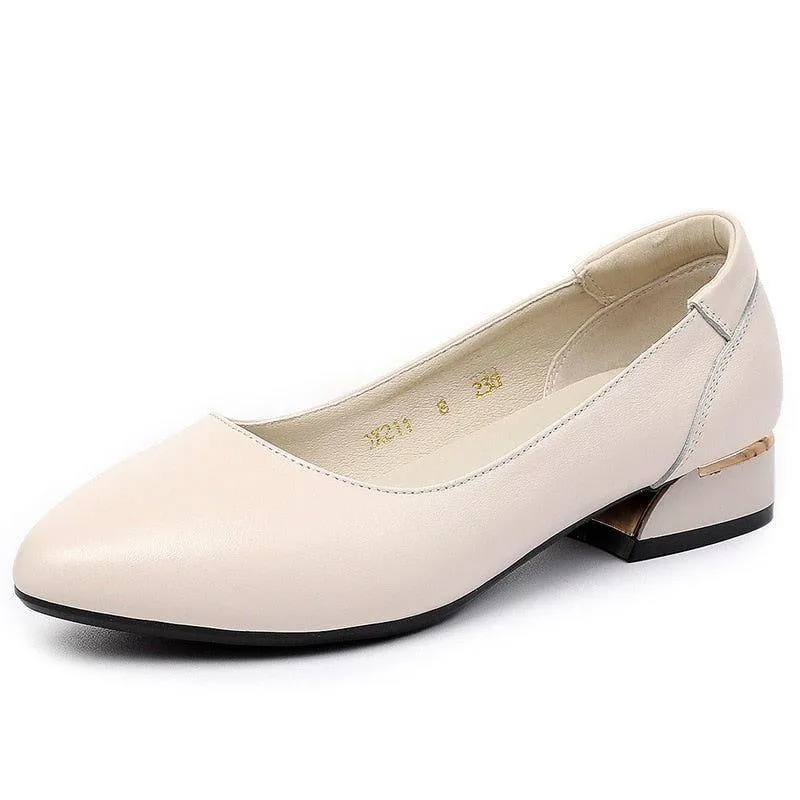 Women's Casual Shoes - Soft Pumps with Low Heels - QM207