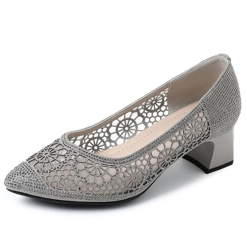 Women's Pointed Toe Mid Heel Pumps for Casual Wear (FM121)