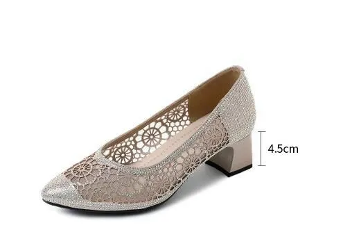 Women's Pointed Toe Mid Heel Pumps for Casual Wear (FM121)