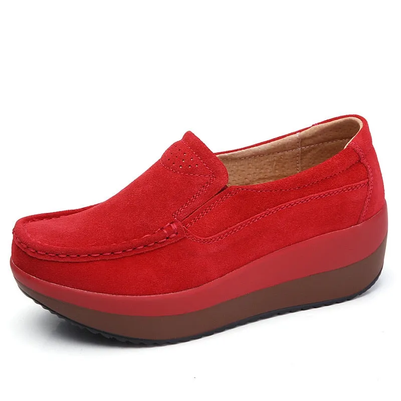 Women's Slip-On Moccasins | Handmade Casual Shoes | Round Toe