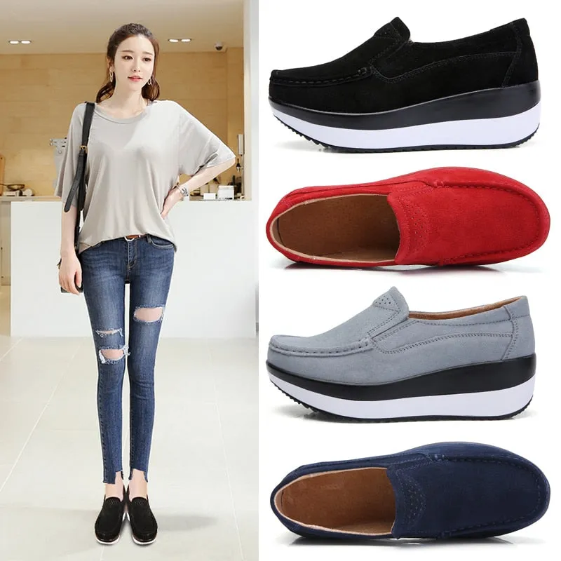 Women's Slip-On Moccasins | Handmade Casual Shoes | Round Toe