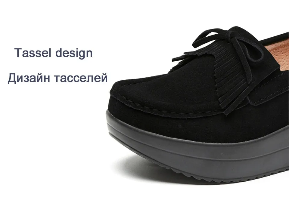 Women's Slip-On Moccasins | Handmade Casual Shoes | Round Toe